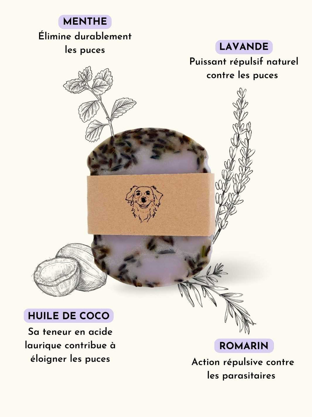 Shampooing anti-puce solide TRUFFE DELICE