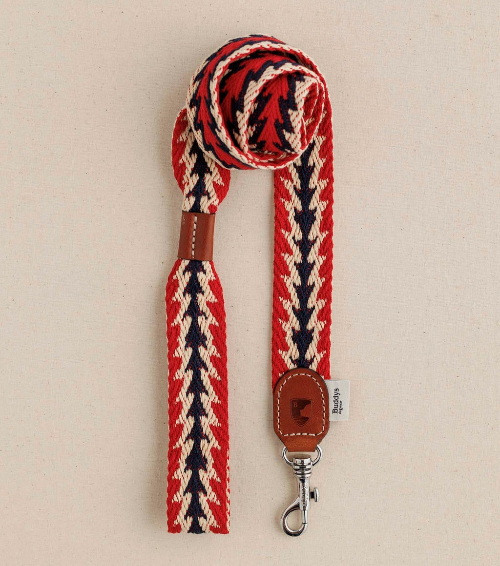 Ensemble péruvien laisse / collier rouge - Buddys Dogwear