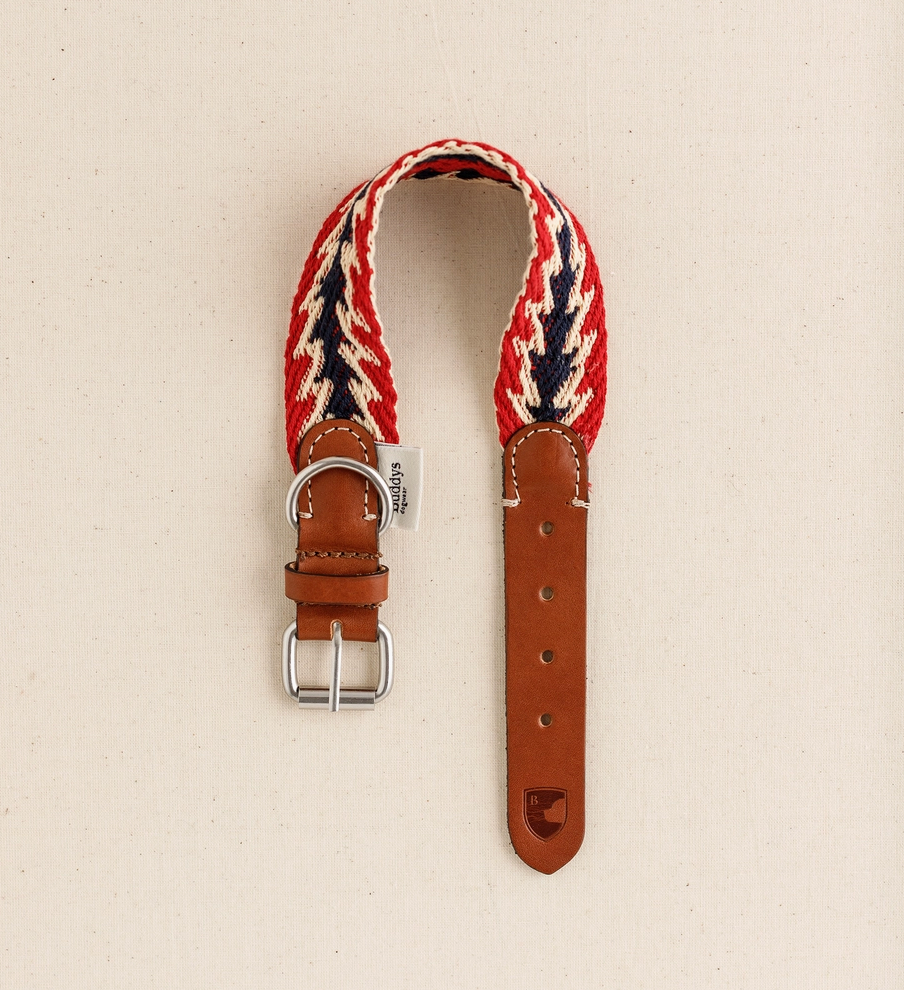 Ensemble péruvien laisse / collier rouge - Buddys Dogwear