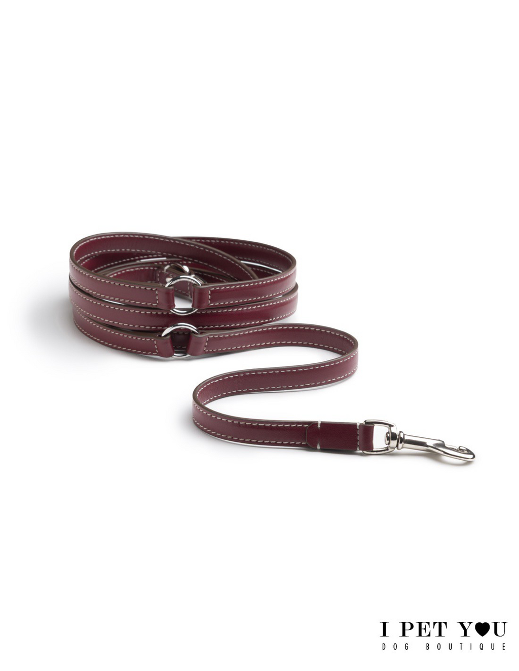 Laisse mains libres en cuir Carlotta 2.3 cm