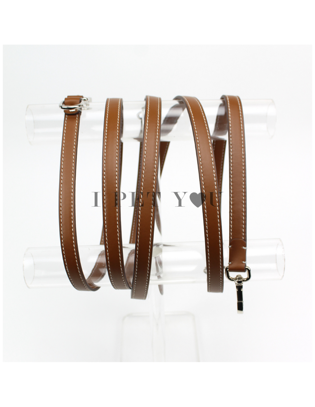Laisse mains libres en cuir Carlotta 2.3 cm