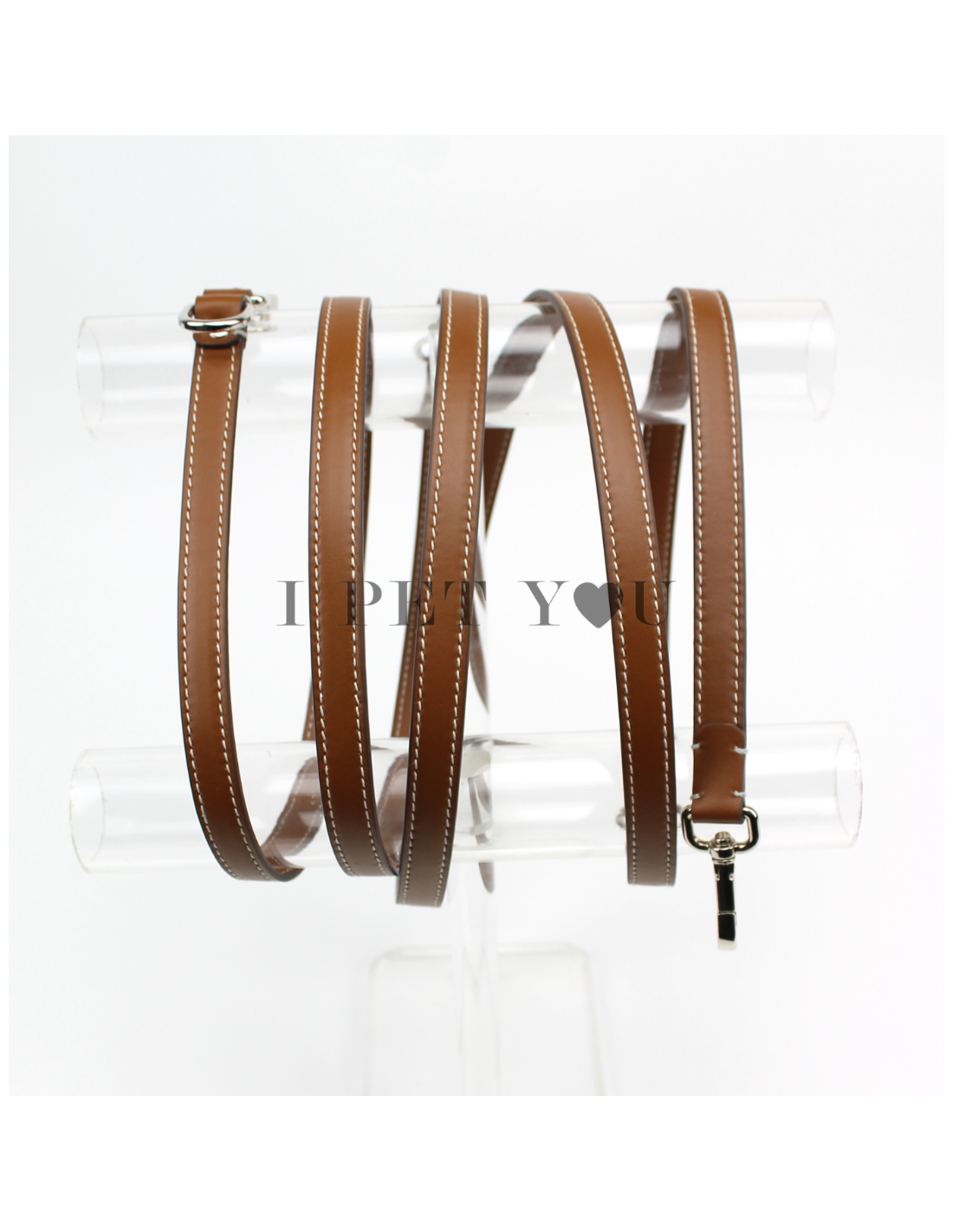 Laisse mains libres en cuir Carlotta 2.3 cm