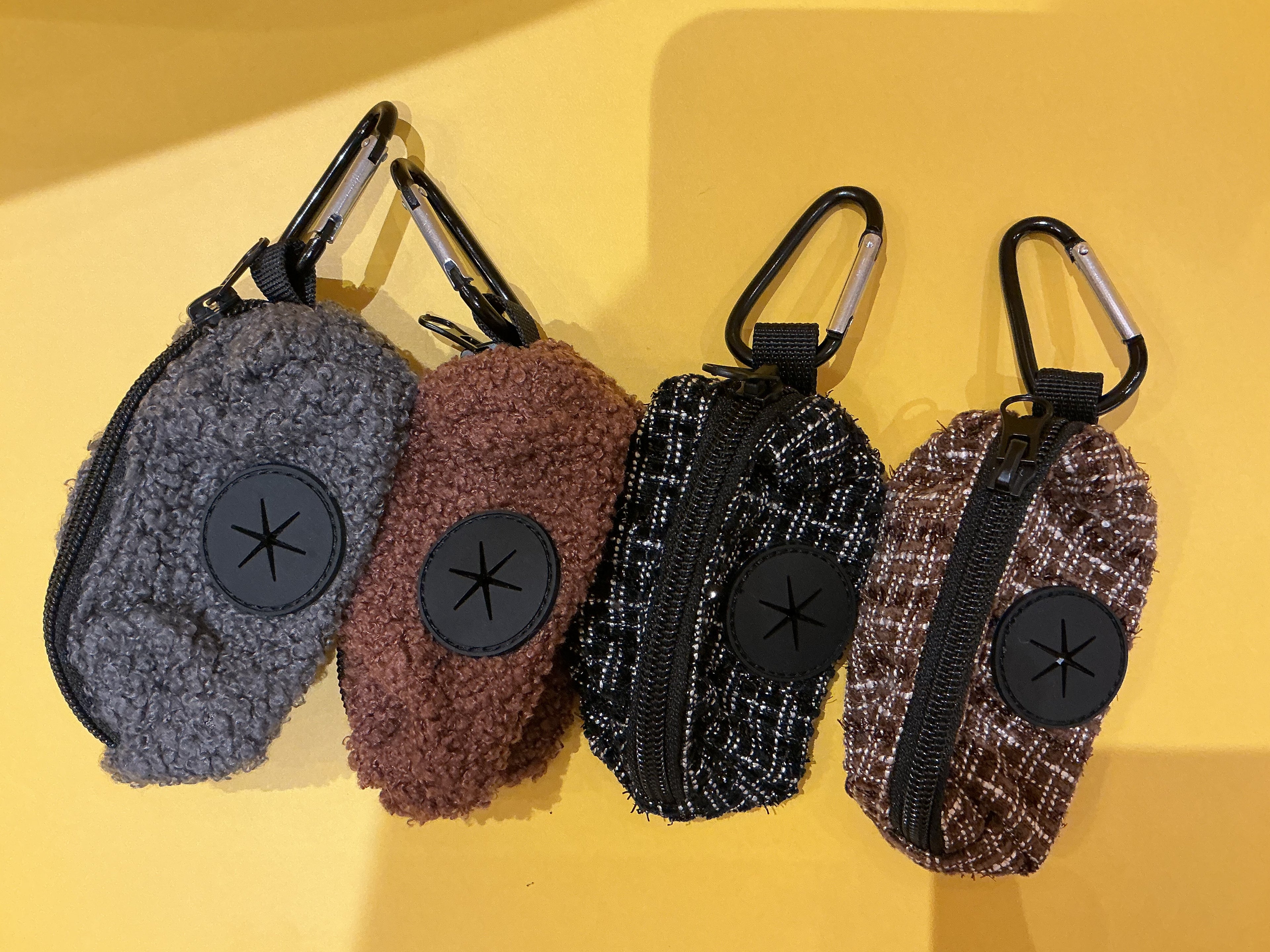 Etui pour sacs à crottes tweed / mouton / velours