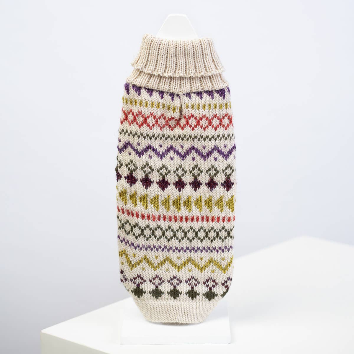 PULL beige à motif tribal